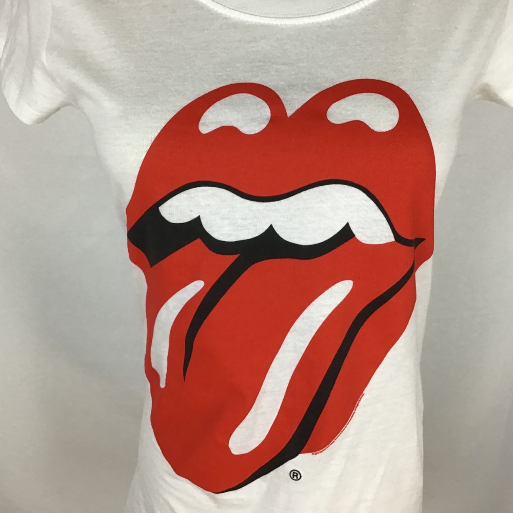 Bravado Hot Lips Graphic Tee Women Medium White Short Sleeve Rock Band NWT - Picture 4 of 6